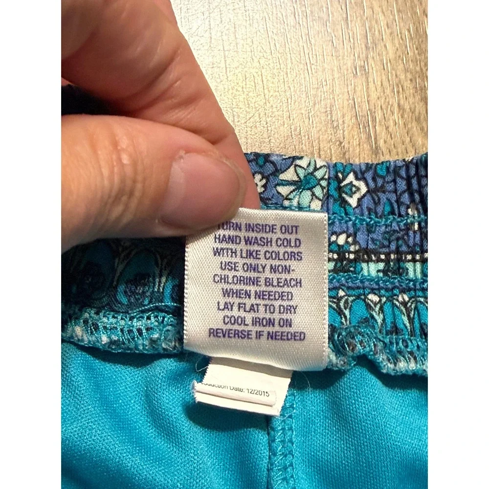 Miss Attitude Shorts Girls M 10/12 Blue Boho Medallion Rayon Lined Excellent